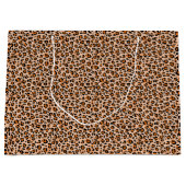 Oranje en bruine luipaardprint groot cadeauzakje (Voorkant)
