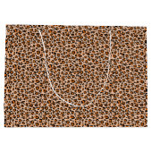 Oranje en bruine luipaardprint groot cadeauzakje (Achterkant)