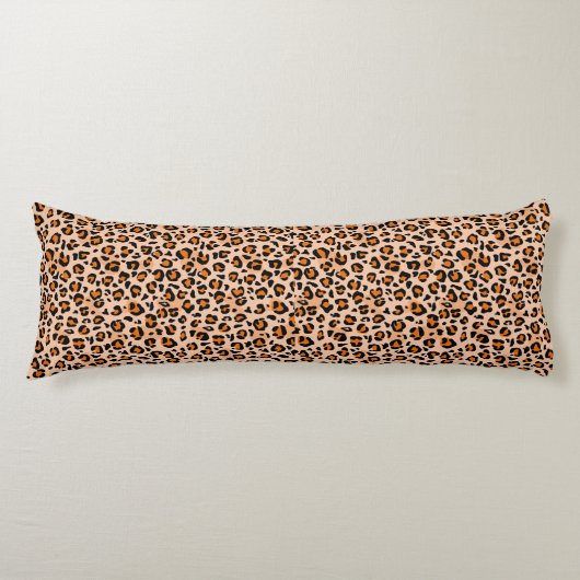 Oranje en bruine luipaardprint lichaamskussen (Voorkant)