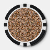 Oranje en bruine luipaardprint poker chips (Voorkant)