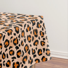 Oranje en bruine luipaardprint tafelkleed