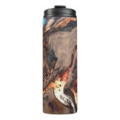 Oranje en bruine moderne kunst thermosbeker (Voorkant)