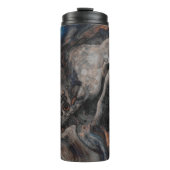 Oranje en bruine moderne kunst thermosbeker (Voorkant)