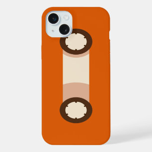 Oranje en Bruine Retro Cassettebandje iPhone 15 Plus Case