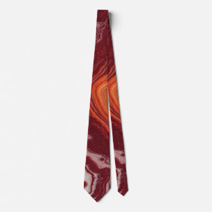 oranje en burgundy vloeistof stropdas