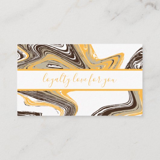 oranje en chocoladestrokken trouwe punkkaart klantenkaartje (Achterkant)