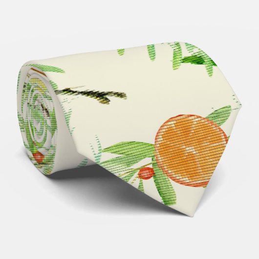 ORANJE EN CINNAMON STROPDAS (Opgerold)