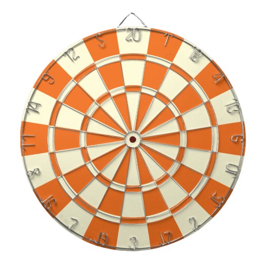 Oranje en Crème Beige Kleur Dartbord (Voorkant)