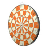 Oranje en Crème Beige Kleur Dartbord (Voorkant Rechts)