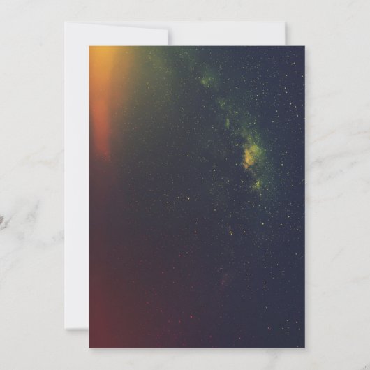 Oranje en donker blauw Galaxy Foto Weddenschap Kaart (Achterkant)