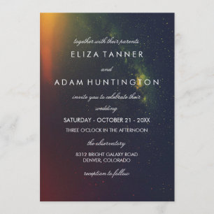 Oranje en donker blauw Galaxy Foto Weddenschap Kaart