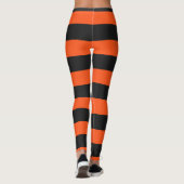 Oranje en donkergrijze halloween stripes Leggings (Achterkant)
