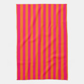 Oranje en Fuchsia Streep Theedoek (Verticaal)