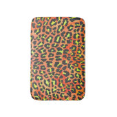 Oranje en geel afdrukken op luipaard badmat (Voorkant Verticaal)
