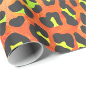Oranje en geel afdrukken op luipaard cadeaupapier (Rol Hoek)
