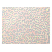 Oranje en geel afdrukken op luipaard notitieblok (Voorkant)