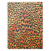 Oranje en geel afdrukken op luipaard notitieboek (Voorkant)