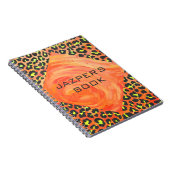 Oranje en geel afdrukken van leopard Monogram Notitieboek (Rechterzijde)