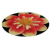 Oranje en geel Collarette Dahlia Floral Snijplank (Hoek)