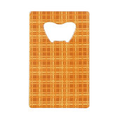 Oranje en geel creditkaart flessenopener (Voorkant)