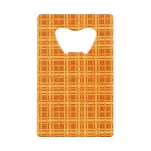 Oranje en geel creditkaart flessenopener