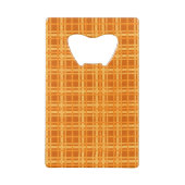 Oranje en geel creditkaart flessenopener (Achterkant)