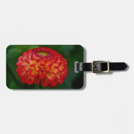 Oranje en Geel Dahlia Bagagelabel