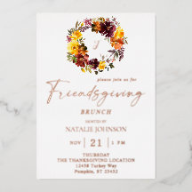 Oranje en geel Floral Friendsgiving Wreath