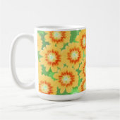Oranje en geel Floral Patroon Koffiemok (Links)