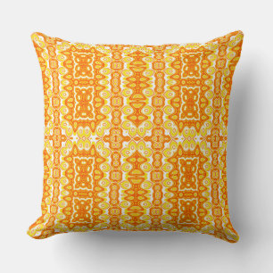 Oranje en Geel Geometrisch Patroon Kussen