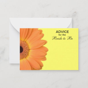 Oranje en geel Gerber Daisy Advice for the Bride Advieskaart
