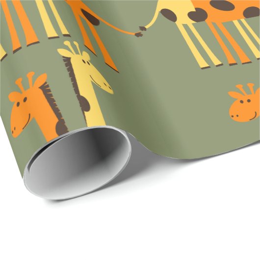 Oranje en geel Giraffe- en verpakkingspapier Cadeaupapier (Rol Hoek)