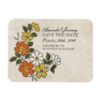  Oranje en geel hout, behalve de datum Magneet