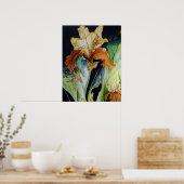 Oranje en geel Iris afdrukken Poster (Keuken)
