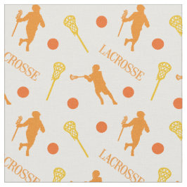 Oranje en geel Lacrosse Player Patroon Stof