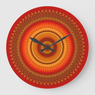Oranje en Geel Mandala Grote Klok