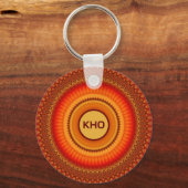 Oranje en Geel Mandala Sleutelhanger (Voorkant)