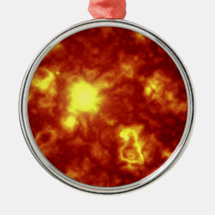 Oranje en geel metalen ornament