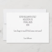 Oranje en Geel Mid Century Bloemig Ik Ben Verhuisd Aankondiging (Achterkant)