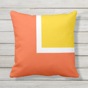 Oranje en geel modern Sierkussen in de openlucht