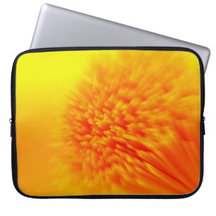 Oranje en geel patroon op laptophoes laptop sleeve