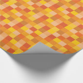 Oranje en geel Pixeled Patroon | Pixelkunst Cadeaupapier (Hoek)