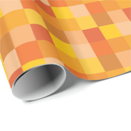 Oranje en geel Pixeled Patroon | Pixelkunst Cadeaupapier