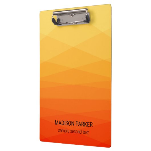 Oranje en geel polygonaal klembord (Links)