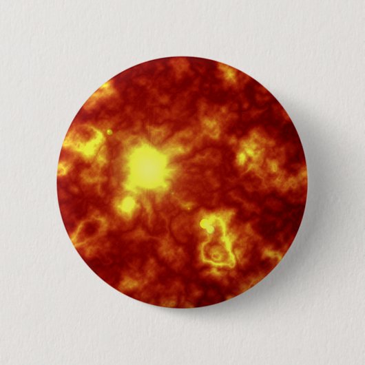 Oranje en geel ronde button 5,7 cm (Voorkant)