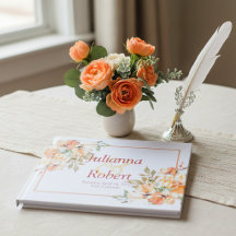 Oranje en gele aquarel bloem bruiloft gast 