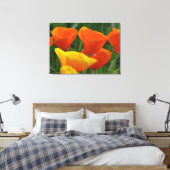 Oranje en gele bloemen canvas afdruk (Insitu (Slaapkamer))