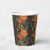 Oranje en gele bloemen Papierkoppen Papieren Bekers (Links)