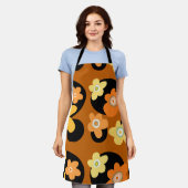 oranje en gele  bloemen schort (Gedragen)