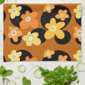 oranje en gele  bloemen theedoek (Gevouwen)